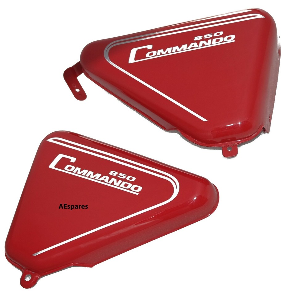 For Norton Commando 850 Tool Box Oil Tank Side Panel Steel Cherry Red