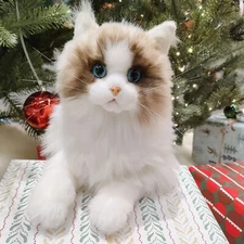 Chongker Ragdoll Stuffed Toy Realistic White Cat Handmade Blue eye Cute 2kg 