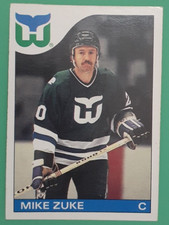 Mike Zuke #19 ~ 1985-86 O-Pee-Chee OPC, Hartford Whalers