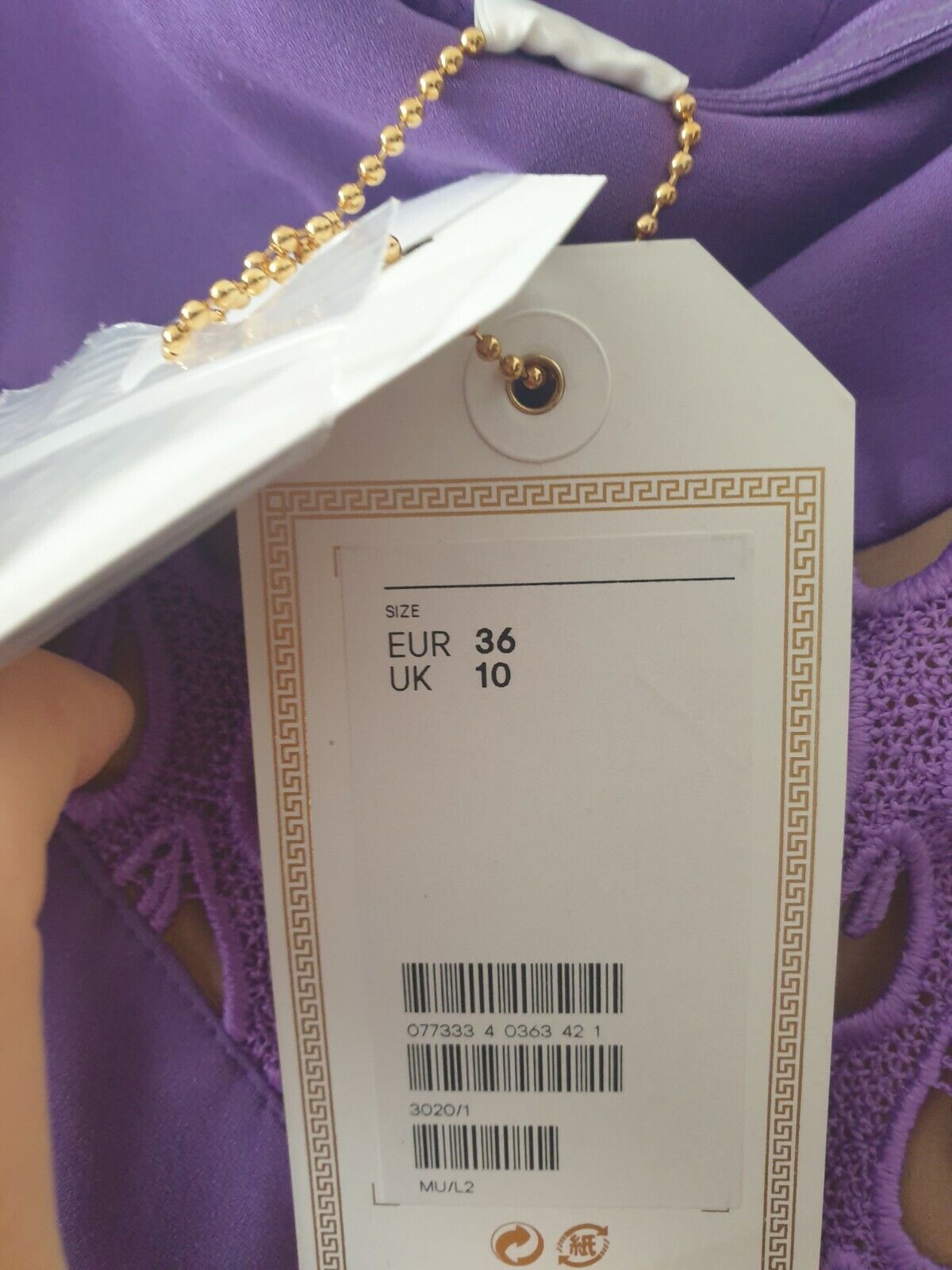  Versace x hm Kleid M 36 lila purple Neu Cocktailkleid dress 