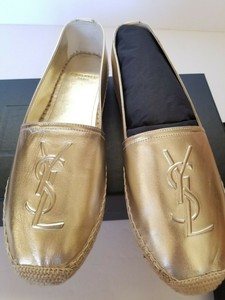 ysl gold espadrilles