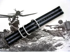 22mm Black Grey BOND 2pc UTC g10 Military strap NATO® watch band IW SUISSE 18 20