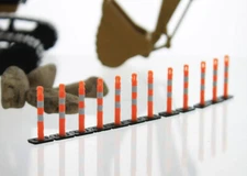 1:50 Orange White Highway Street Road Lane Markers 12 Pack 3D Scale Diorama 1"