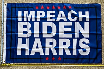 Donald Trump Flag FREE SHIPPING Impeach Biden Harris Blue Desantis USA Sign 3x5'