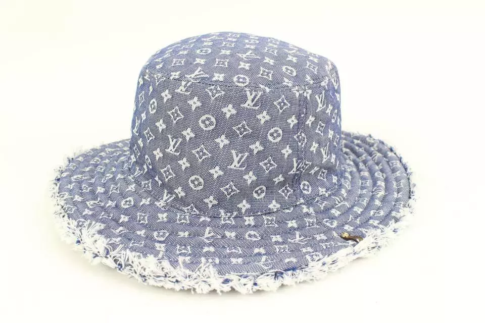 Louis Vuitton Monogram Denim Bucket Hat Bobbygram Cap Rare Jean Sun Visor 1lk318
