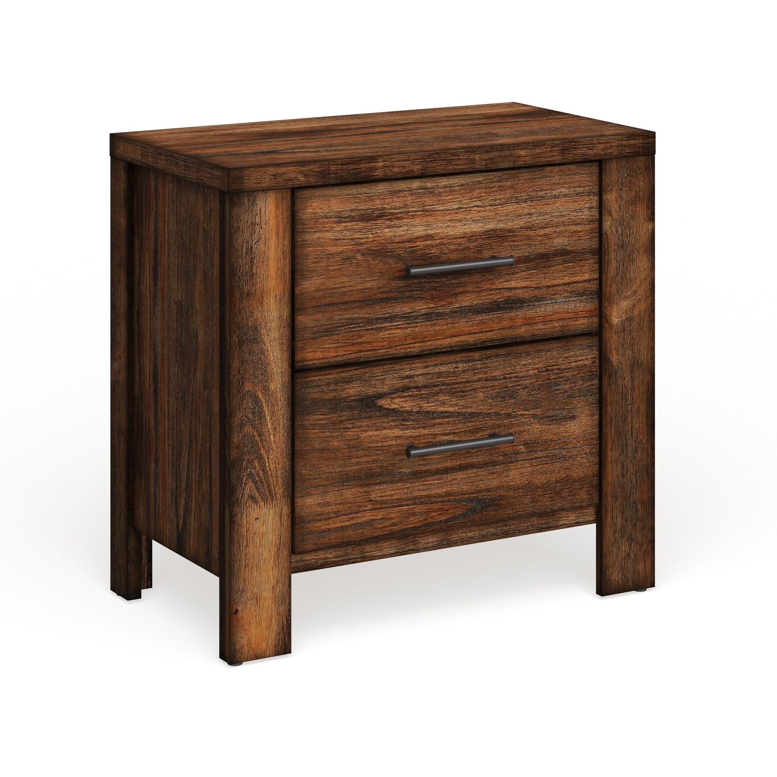 Marquez Rustic Oak Solid Wood 2Drawer Nightstand by Carbon Antique Oak