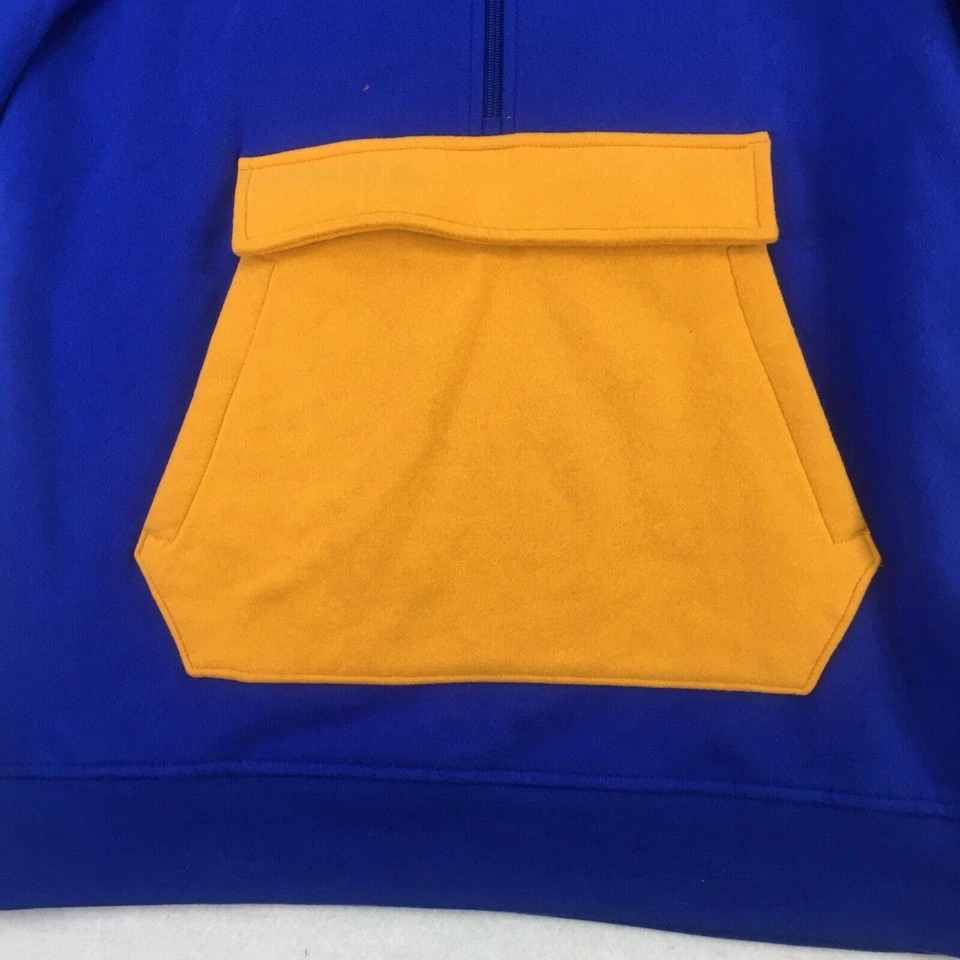 Tek Gear Sweater Mens Medium Blue Yellow Ultra Soft Fleece Hoodie Sweatshirt - Image 3 of 4