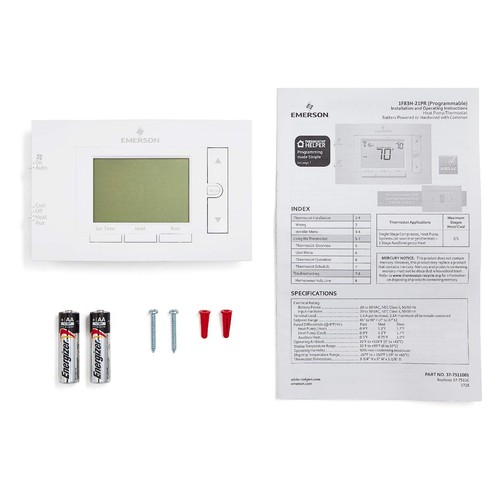 Emerson 1F83H-21PR Heat Pump (2H/1C) Programmable Thermostat - Picture 4 of 4