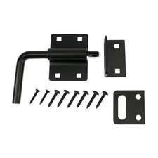 Gate Latch 5 in Heavy Duty Black Steel Slide Bolt Lock for Shed Door Fence