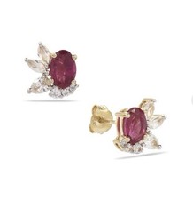 Gemporia Nigerian Rubellite Red Tourmaline Earrings | 2g 9K Yellow Gold | BNWT