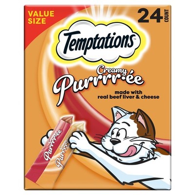 Creamy Lickable Cat Treats Variety Pack - 24 Squeezable 0.42 oz Tubes