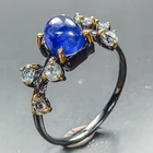 Handmade ring Blue Sapphire Ring 925 Sterling Silver Size 7 /R464686