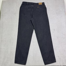 Vintage H.I.S. Jeans Men’s 34x32 Classic Straight Leg Black Denim USA Made