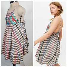 Urban Outfitters Women's Dress Small Multicolor Embroidered Sleeveless Boho