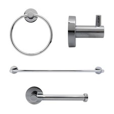 A101-26 Modern 4 Piece Bathroom Hardware Set 24 Inch Towel Bar Satin Nickel