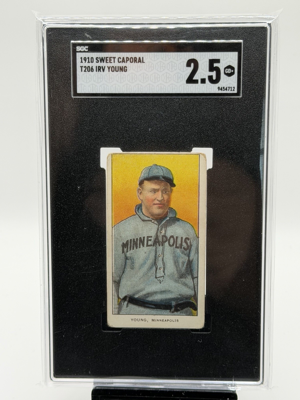 1910 T206 Sweet Caporal – Irv Young (Minneapolis) – SGC 2.5 (Good+)