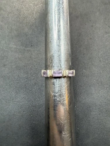 2g VTG Sterling Silver 925 Amethyst Ring Size 7 Jewelry Lot M