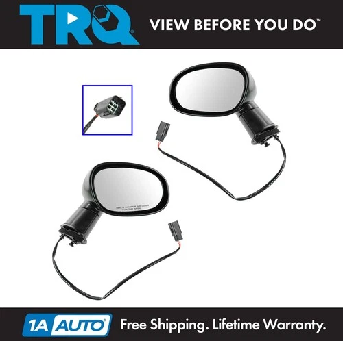 TRQ Side View Mirror Set Left & Right Power Fits 2008-2013 Dodge Challenger