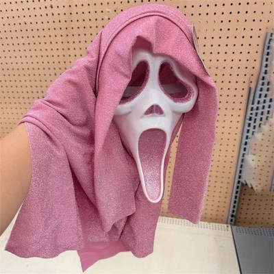Ghostface Pink Glitter Mask Scream Fun World Ghost Face Stab New TIKTOK VIRAL