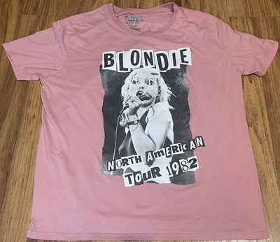 Blondie Shirt Youth Large 12-14 Pink North American Tour 1982 Band Graphic Tee