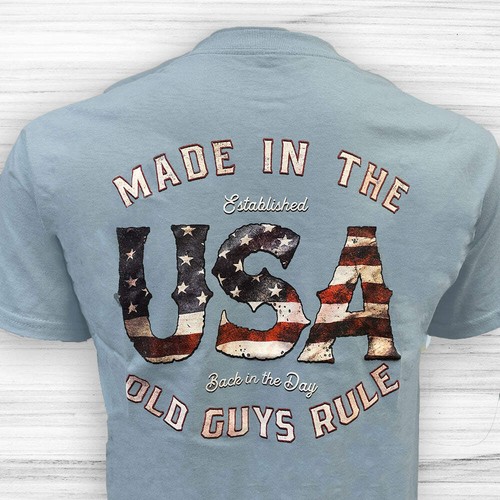 Old Guys Rule OG2147 - Made In The USA T-Shirt - Stone Blue