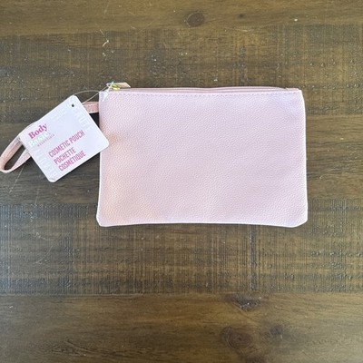 Pink Body Basic essentials Faux Leather Wristlet Pouch Cosmetic Bag 8.5'' X 5.5''