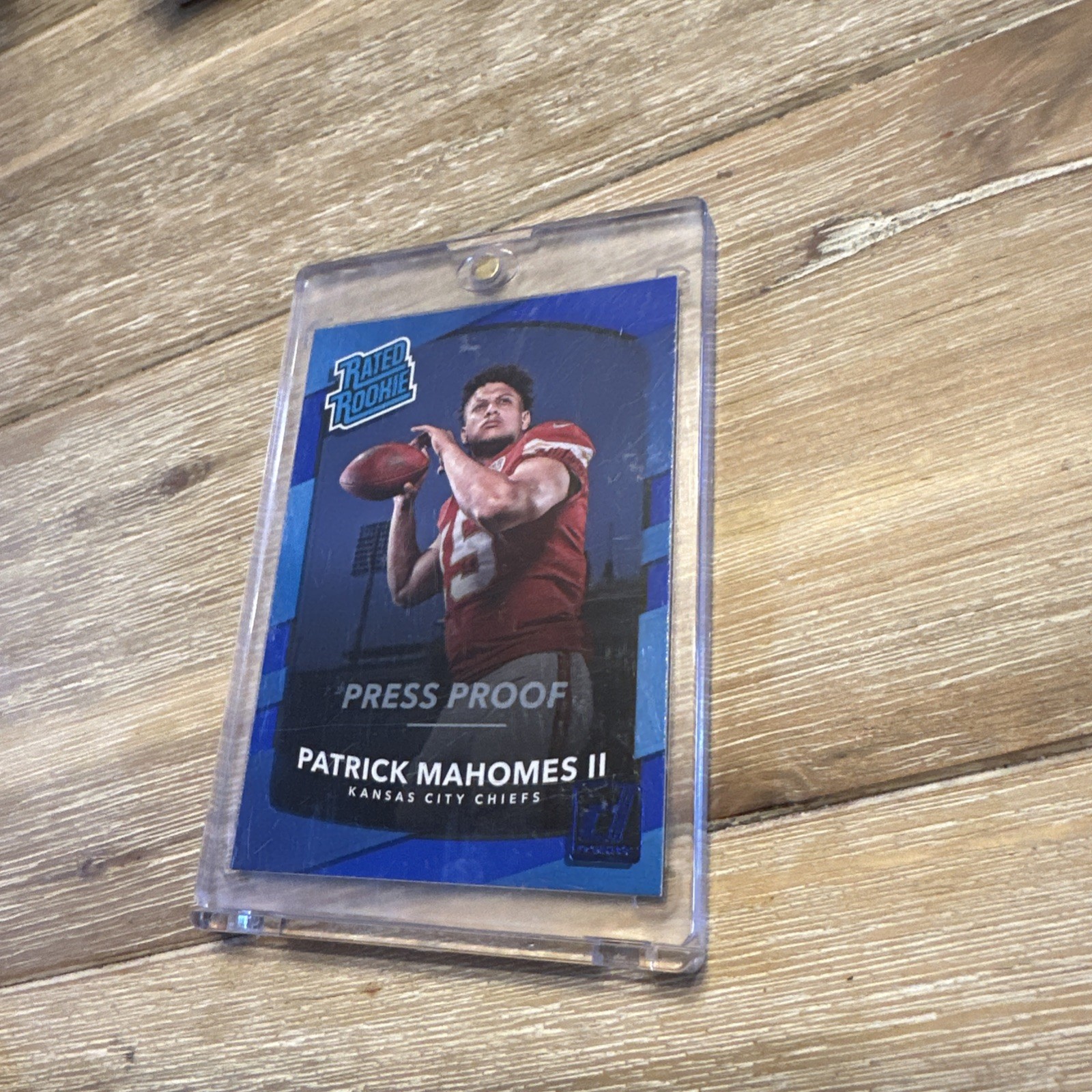 2017 Panini Donruss Rated Rookie Patrick Mahomes II #327 Press Proof Blue (RC)