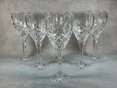 Ein komplettes Set von SECHS Galway 24 % geschliffenen Kristall großen 15 Unzen 8 Zoll Wasser- oder Weingläsern