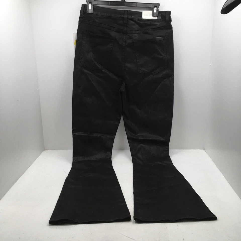 7 for All Mankind Ultra High-Rise Skinny Boot in Coated Black Women Size33x34NWT - Image 2 of 3