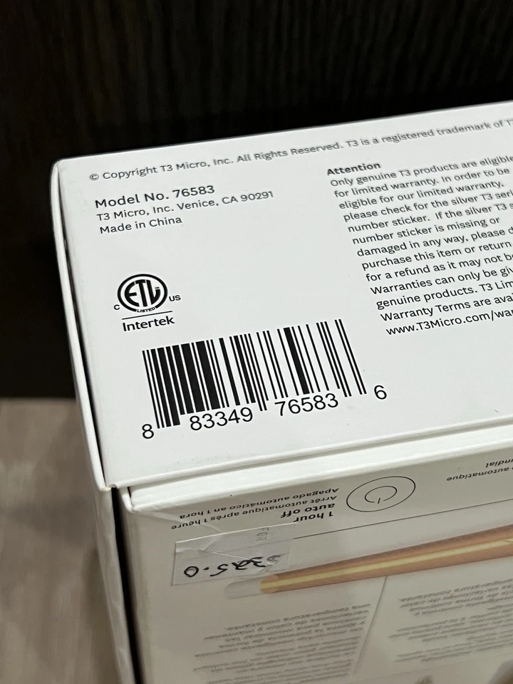 T3 Twirl Trio Curling Iron with Three Interchangeable Barrels Model: 76584 NEW - Image 4 of 4