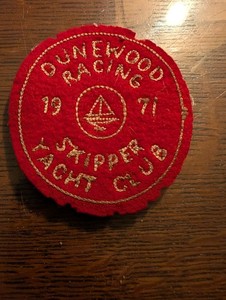 Vintage Felt Patch Dunewood Racing Skipper Yacht Club 1971