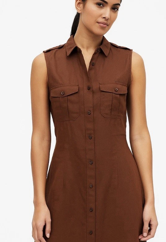 brown gingam dress Brown Gingham Shirred Martha Mini Dress main image 0