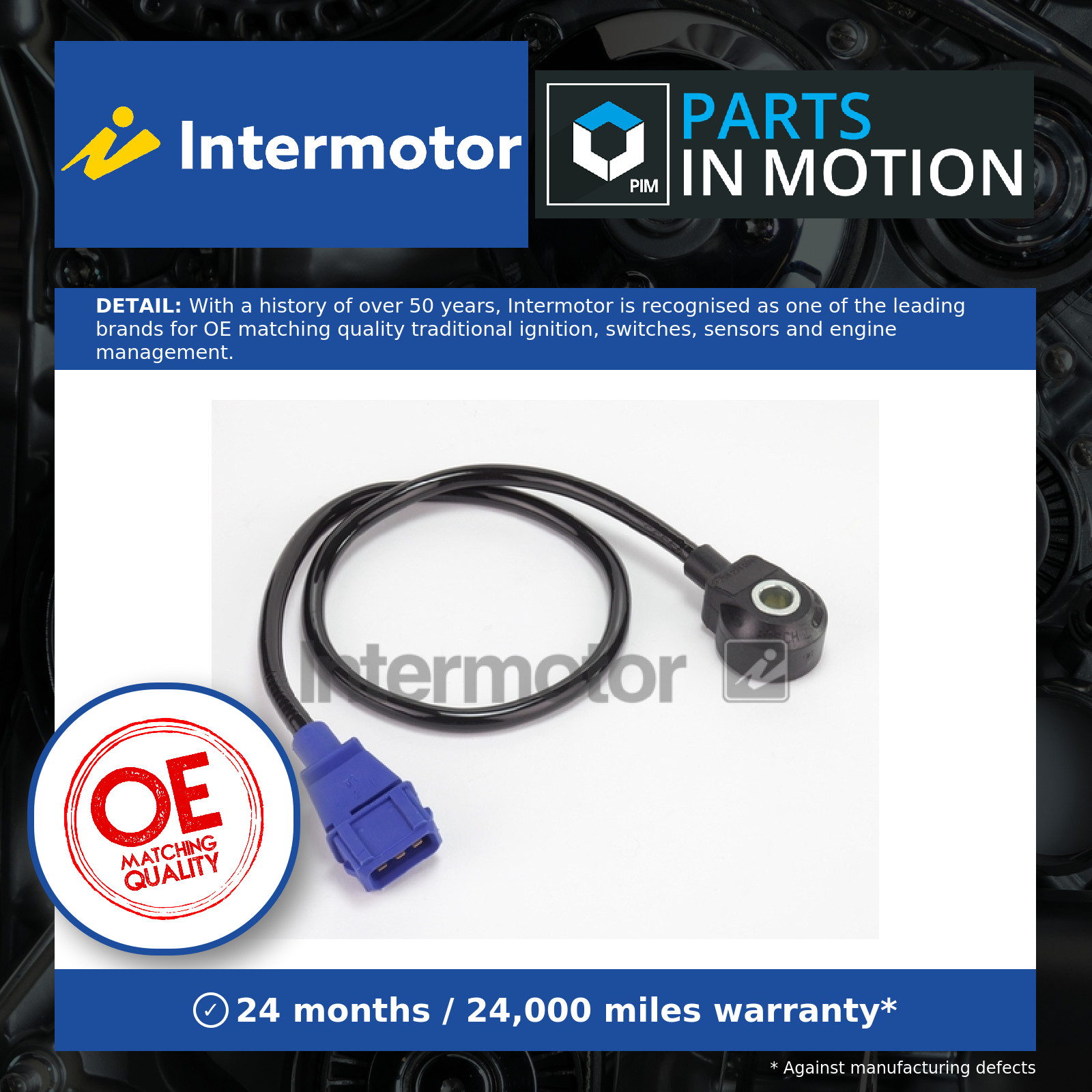 Knock Sensor 19541 Intermotor 054905377 92860614400 054905377G - Image 5