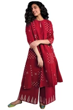 GoSriKi Women's Rayon Viscose A-Line Printed Kurta with Palazzo