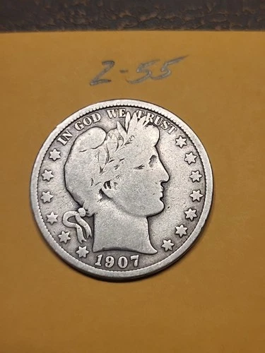 1907 S  Barber Half Dollar VG  Lot2-55