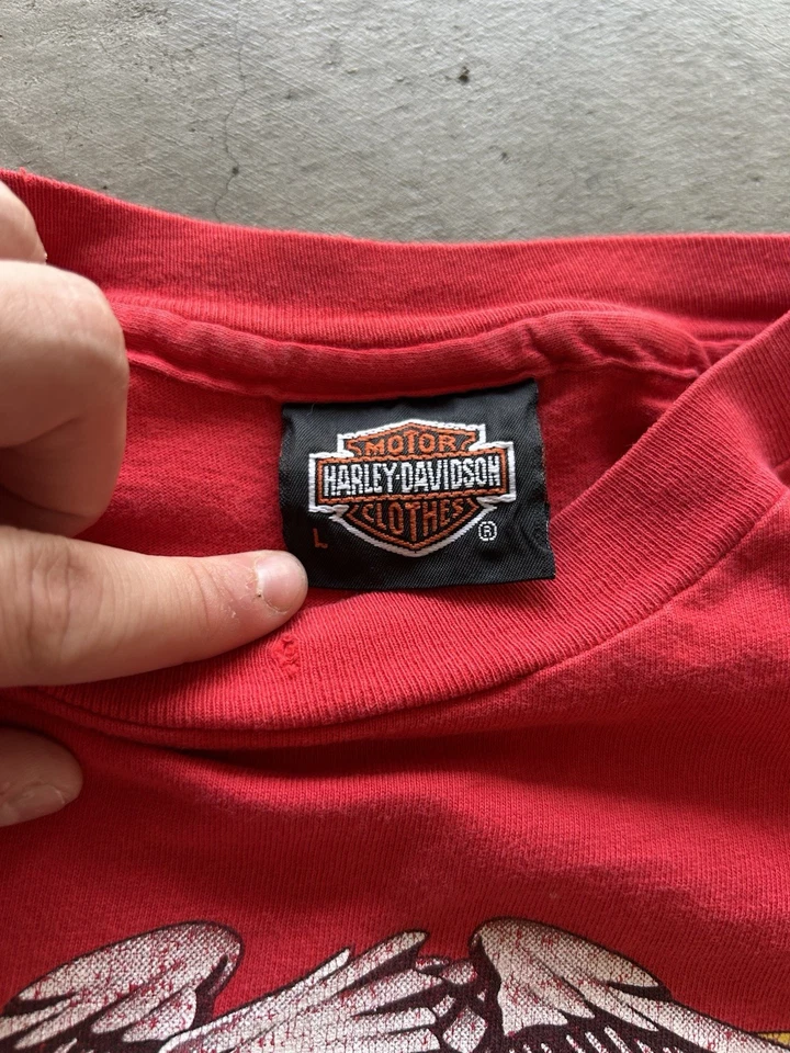 Винтажная футболка 90-х Harley Davidson 🦅❤️ Eagle Back Canada одинарный шов размер L - Изображение 3 из 4