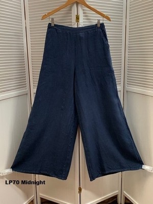 LP70 Midnight large NWT Match Point Linen Pant Wide Leg Palazzo NEW Blue
