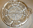 Vintage Indiana Glass Divided Relish Dish w/ Handle Killarney Design Footed 7.5” — photo 1