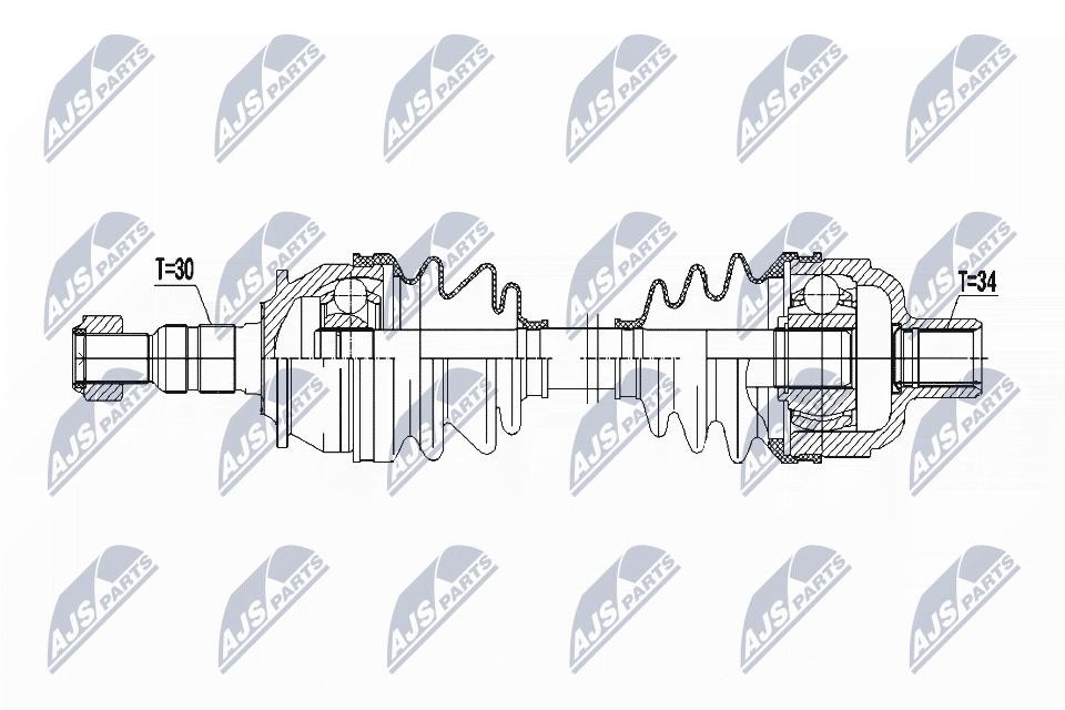 NTY Drive Shaft NPW-PL-083 For Opel Front Axle Right 34x30 Reinforced