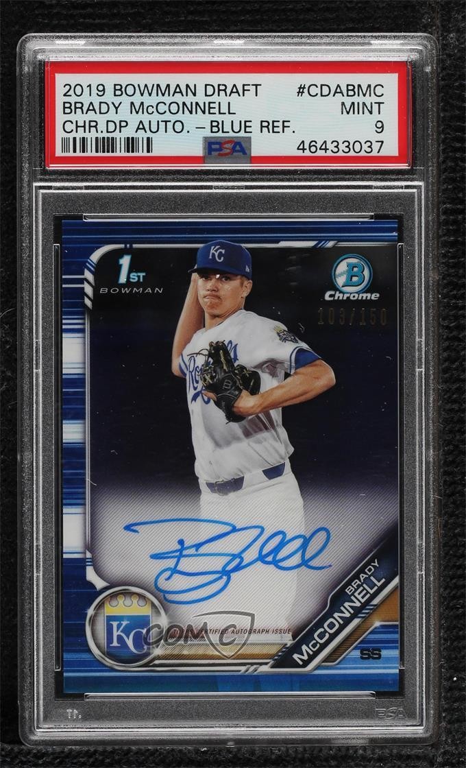 2019 Bowman BOWMAN DRAFT CHROME DRAFT PICKS AUTOGRAPH CHR.DP AUTO.-BLUE REF. #CDABMC Brady Mcconnell front