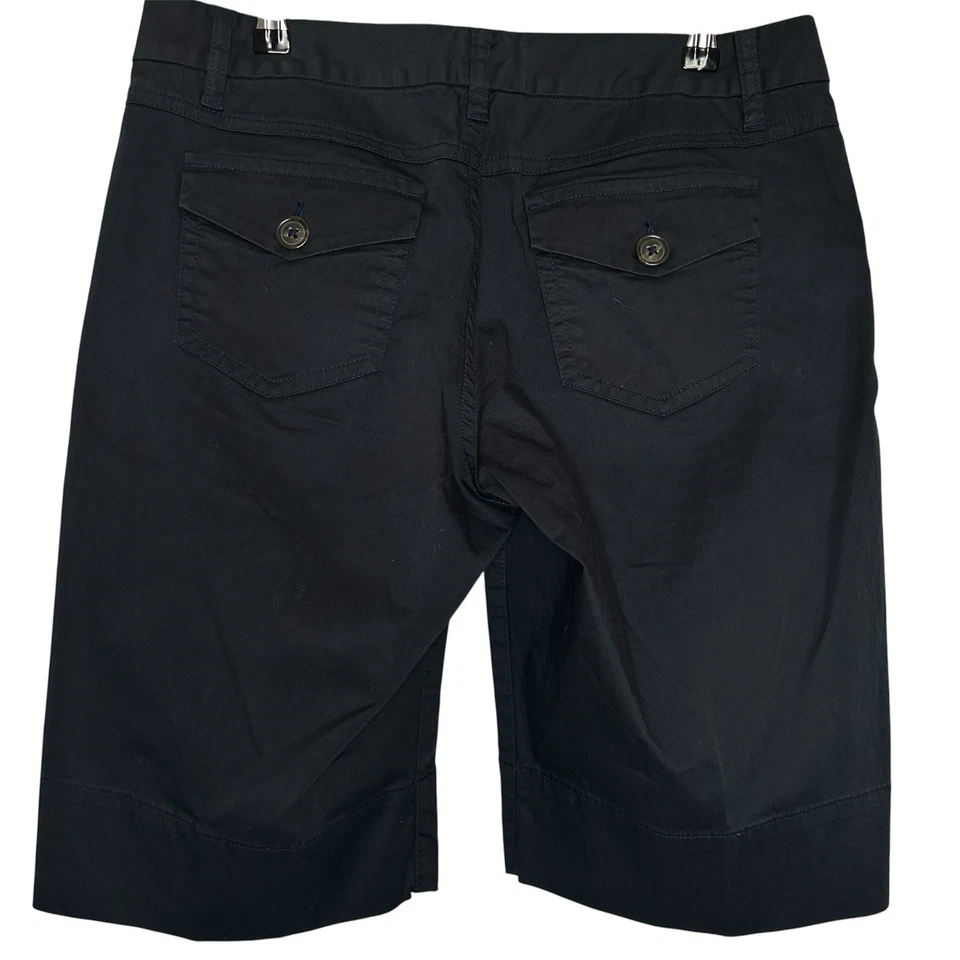 Pantalones cortos para mujer CAbi talla 8 negros bermudas bolsillos tiro medio algodón Foto 3 de 4