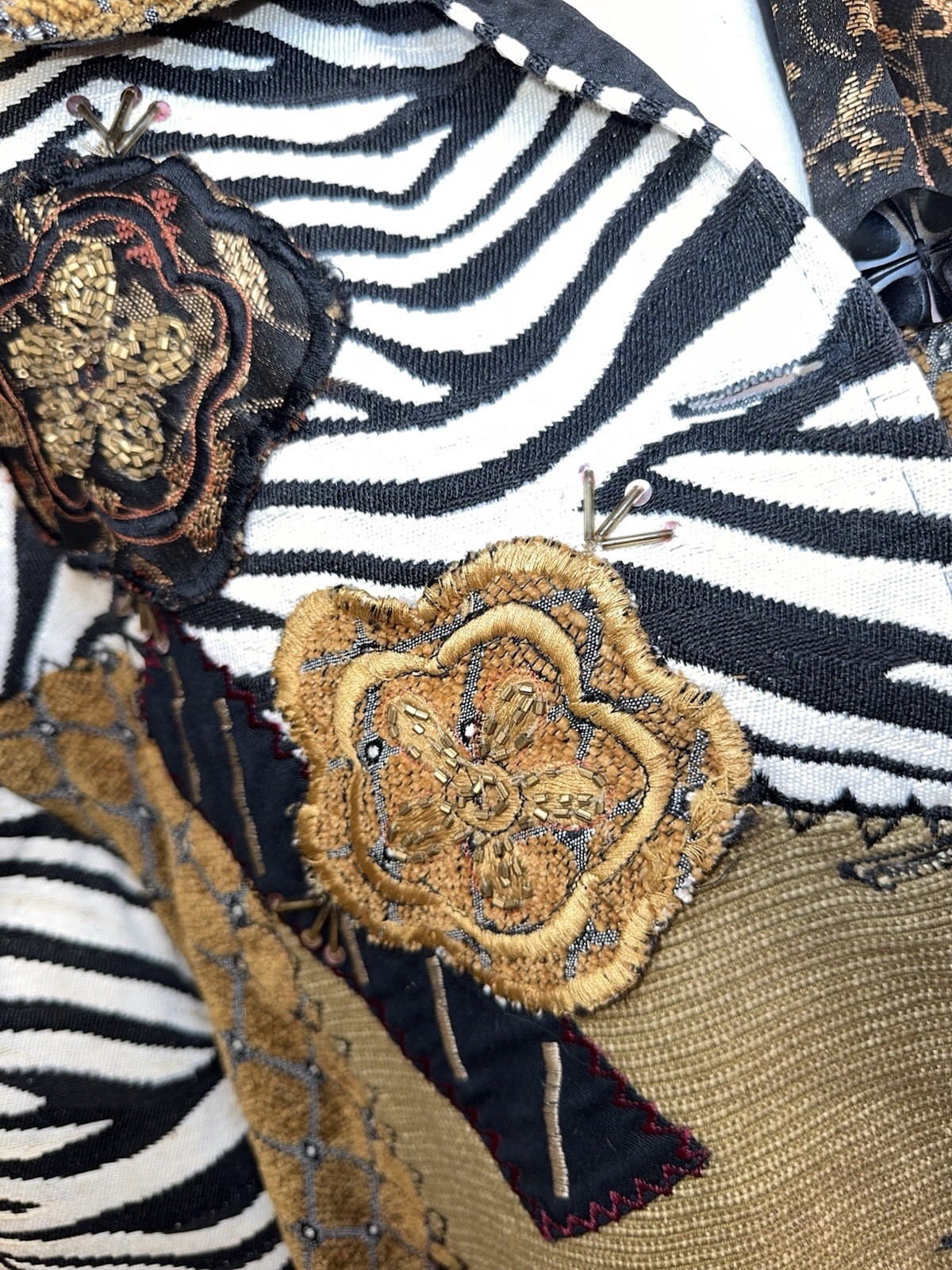 Patchwork Boho Artsy Statement Jacket Womens Smal… - image 4