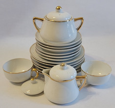 MEITO CHILDS MINI TEA SET LOT OF 19 PIECES SUGAR CREAMER CUPs, SAUCERS, SALAD