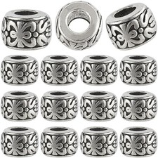 1 Box 150Pcs 3.5mm Large Hole Spacer Beads 8mm Silver European Rondelle Bead ...