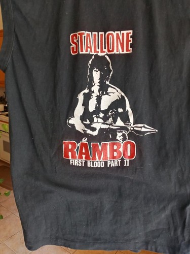 Rambo First Blood Part II Stallone Vintage License Promo XL Muscle Shirt NEU - Bild 1 von 3