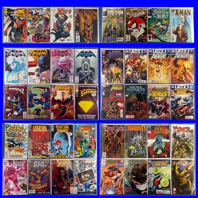 40 COMICS: Mixed Comic Book Lot, Vintage & Modern, Bags/Boards, Marvel DC Indie