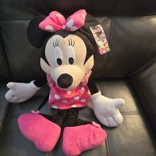NEW Disney Plush Minnie Mouse 19  Pink Polka Dot Dress Stuffed Animal Toy NWT
