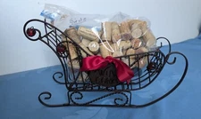 Cork Sleigh Metal Cork and Wine Bottle Holder -corks included