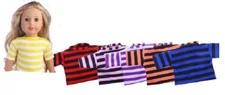 Separates, T-Shirts, Striped *6 Solid Colors, Designed for 18-Inch Dolls
