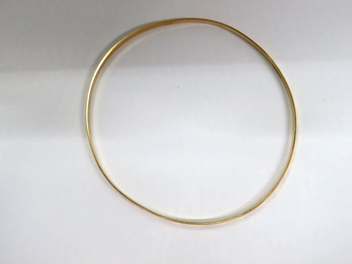 L@@K Beautiful Solid 18K Yellow Gold Bangle BRACELET with Design